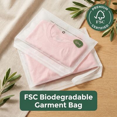 Sacchetto di carta di vetro trasparente biodegradabile per imballaggi di abbigliamento stampati su misura