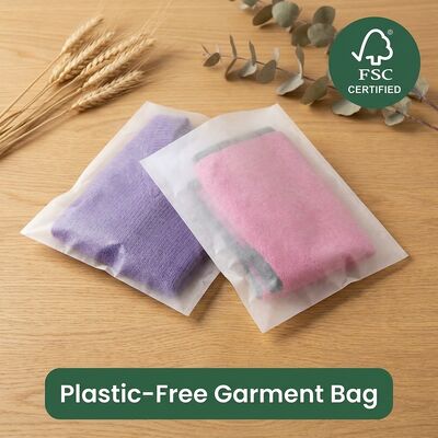 Busta di pergamena ecologica di lusso verde, abbigliamento in plastica zero, custodia per indumenti, direttiva UE, OEM per certificato