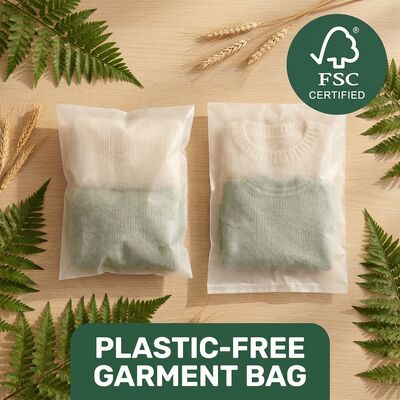 Borsa di vetro di lusso senza plastica per la moda imballaggio di abbigliamento riciclabile eco abbigliamento riutilizzabile sacchetto per certificazione grease proof