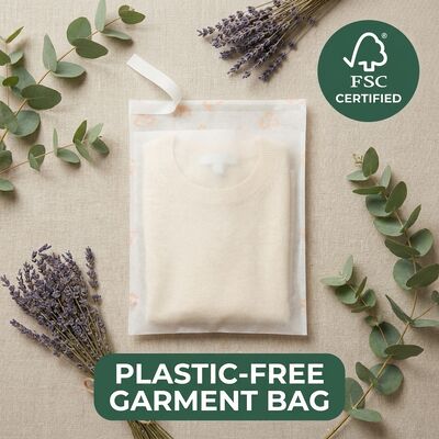 Zero Plastic Luxury Eco Friendly Glassine Bag Clothing Packaging Green Sustainable Apparel Bag for Certified Recyclable UE UK