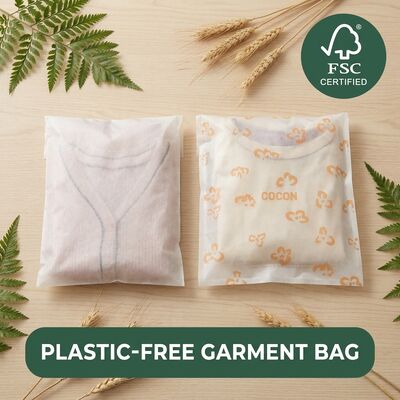 Borsa di vetro di lusso neutrale in carbonio sostenibile per abbigliamento certificato compostabile riciclabile imballaggio abbigliamento eco designer