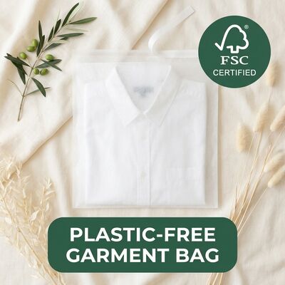 Sacchetto di vetro trasparente 40 gm per abbigliamento imballaggio di abbigliamento traslucido sacchetto di abbigliamento ecologico per abbigliamento riciclabile biodegradabile certificato