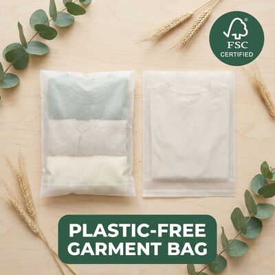 Borsa di vetro compostabile di lusso imballaggio di abbigliamento senza plastica borsa di abbigliamento sostenibile ecologico abbigliamento conforme all'UE OEM