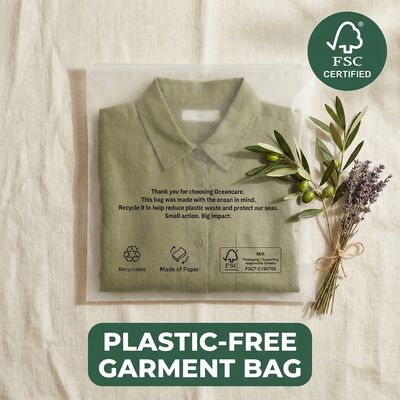 Borsa di vetro biodegradabile casa compostabile imballaggio di abbigliamento abbigliamento ecologico borsa di abbigliamento per abbigliamento a prova di grasso certificato riciclabile