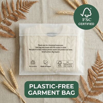 Confezione verde Borsa in glassine Abbigliamento Abbigliamento ecologico senza plastica Custodia per indumenti conforme all'UE per materiale riciclabile certificato USA