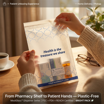 FDA Compliance Sacchetto di carta rivestito con cera sterile Pharma di lusso imballaggio medico ecologico senza plastica produttore all'ingrosso