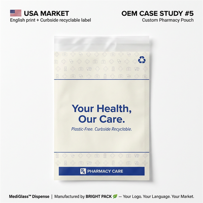 FDA Compliance Sacchetto di carta rivestito con cera sterile Pharma di lusso imballaggio medico ecologico senza plastica produttore all'ingrosso
