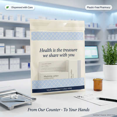 Farmacia Borse di distribuzione Borse di carta rivestite con cera Borsa di medicina FDA Sicuri per l'alimentazione Riciclabile Eco-friendly Gravure Printing Sex Toys