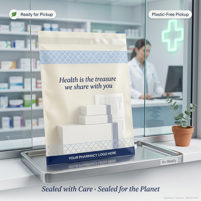 Borsa di compresse in vetro per farmacia Disponibilità riciclabile di plastica senza cera con confezione in carta rivestita Medicina di lusso Giocattoli sessuali