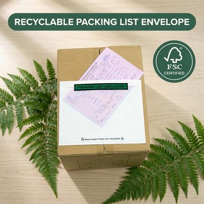 Portadocumenti di spedizione eco biodegradabile in glassine | Busta sfusa personalizzata riciclabile certificata FSC senza plastica