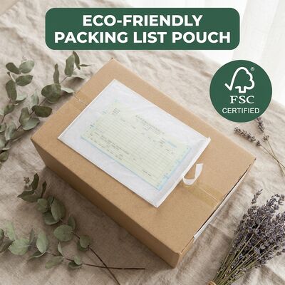 Compostabile biodegradabile eco-compatibile riciclabile Carta certificata FSC Etichetta di spedizione autoadesiva Borsa Lista di imballaggio Busto