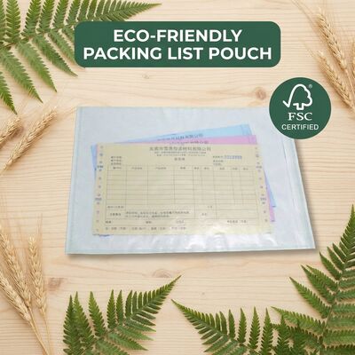 Lista di imballaggio di carta riciclata Busta Documento libero da plastica Include etichetta di spedizione autoadesiva Borsa Eco