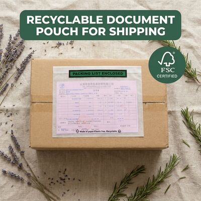 Elenco di imballaggio biodegradabile Busta di carta compostabile Documento di carta compostabile Include etichetta di spedizione autoadesiva Borsa