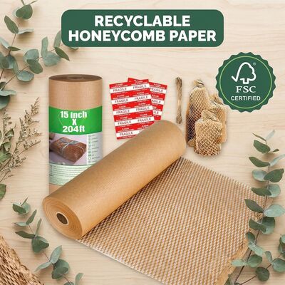 Carta per cuscinetti Kraft riciclata carta Kraft roll carta Honeycomb wrap carta di imballaggio protettivo